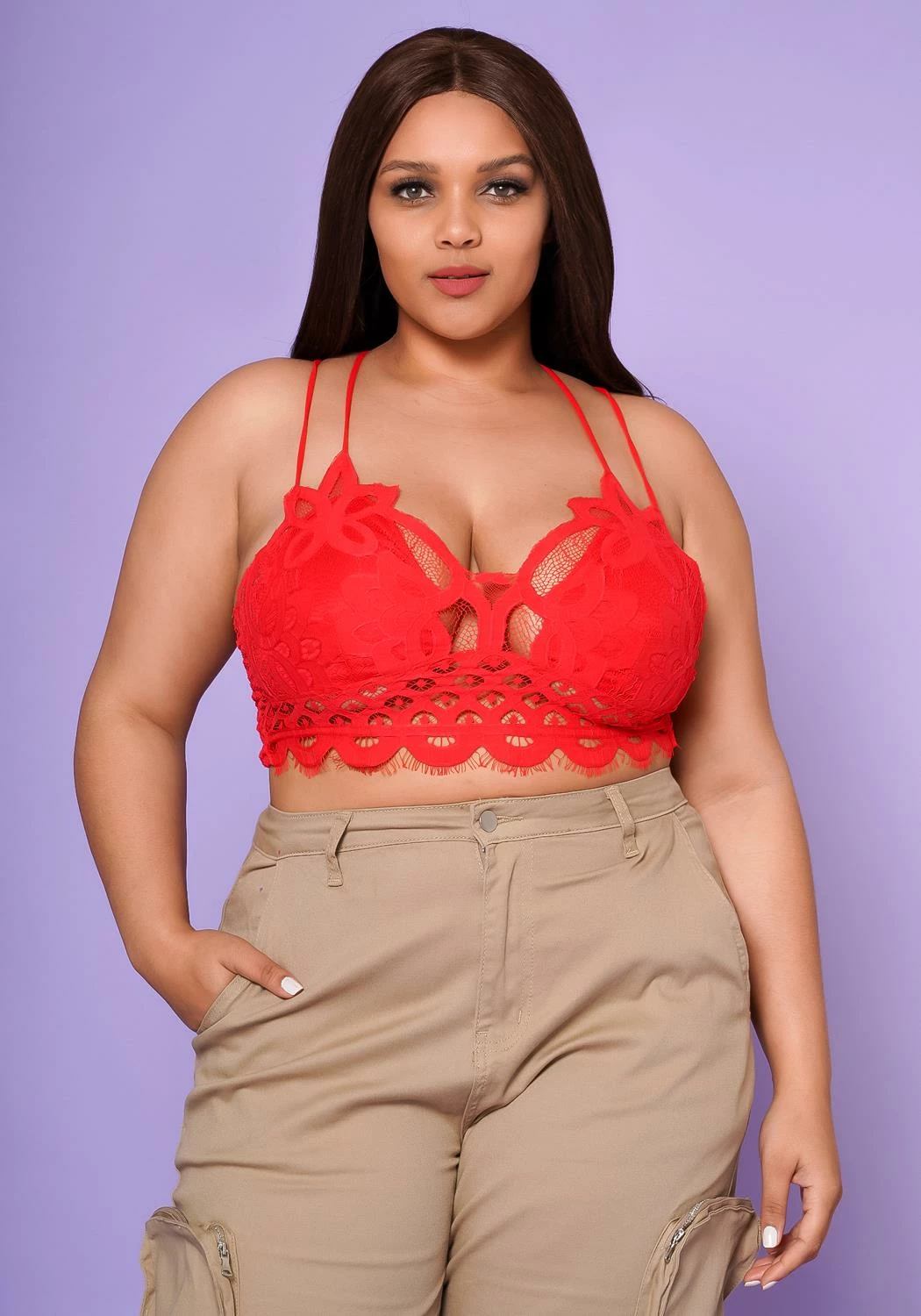 Asoph Plus Size Crochet Cami Crop Top 1 Asoph Plus Size Crochet Cami Crop Top