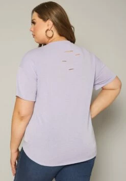 Plus Size Distressed Crew Neck Tee Shirt -Asoph Sales Shop 2017521 145 3
