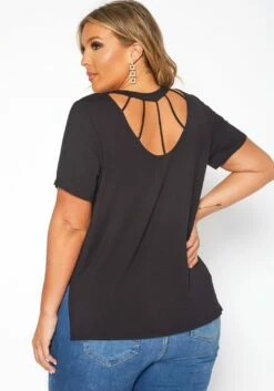 Asoph Plus Size Windowpane Cut Out Design Shirt -Asoph Sales Shop 2017525 001 3