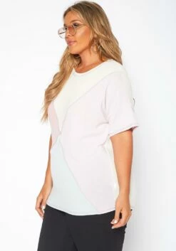 Asoph Plus Size Color Block Crew Neck Tee Shirt -Asoph Sales Shop 2017572 128 2