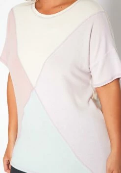 Asoph Plus Size Color Block Crew Neck Tee Shirt -Asoph Sales Shop 2017572 128 4