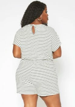 Asoph Plus Size Striped Relaxed Fit Romper -Asoph Sales Shop 2017629 952 3