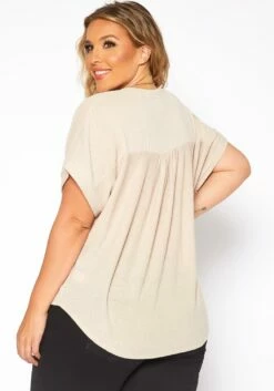 Asoph Plus Size Leopard Pocket Hem V Neck Shirt -Asoph Sales Shop 2017664 118 3