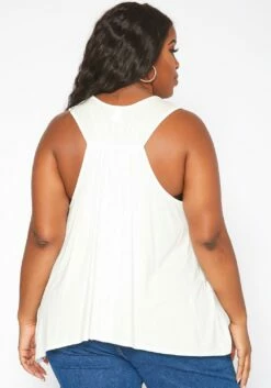 Asoph Plus Size Lace Hem V Neck Tank Top -Asoph Sales Shop 2018035 135 3