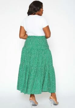 Asoph Plus Size Dainty Floral Print Maxi Flare Skirt -Asoph Sales Shop 2018086 103 3