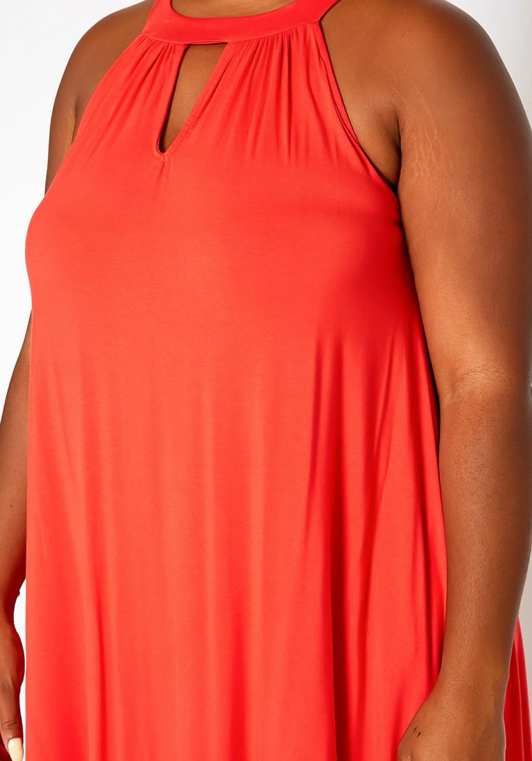 Asoph Plus Size Keyhole Front Flare Mini Dress 5 Asoph Plus Size Keyhole Front Flare Mini Dress - Image 5