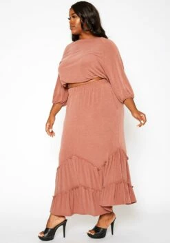 Asoph Plus Size Ruffle Trim Knit Maxi Skirt 7 Asoph Plus Size Ruffle Trim Knit Maxi Skirt -Asoph Sales Shop 2018206 524 2