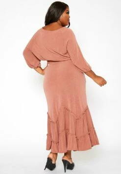 Asoph Plus Size Ruffle Trim Knit Maxi Skirt 8 Asoph Plus Size Ruffle Trim Knit Maxi Skirt -Asoph Sales Shop 2018206 524 3