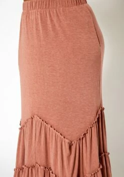 Asoph Plus Size Ruffle Trim Knit Maxi Skirt 9 Asoph Plus Size Ruffle Trim Knit Maxi Skirt -Asoph Sales Shop 2018206 524 4
