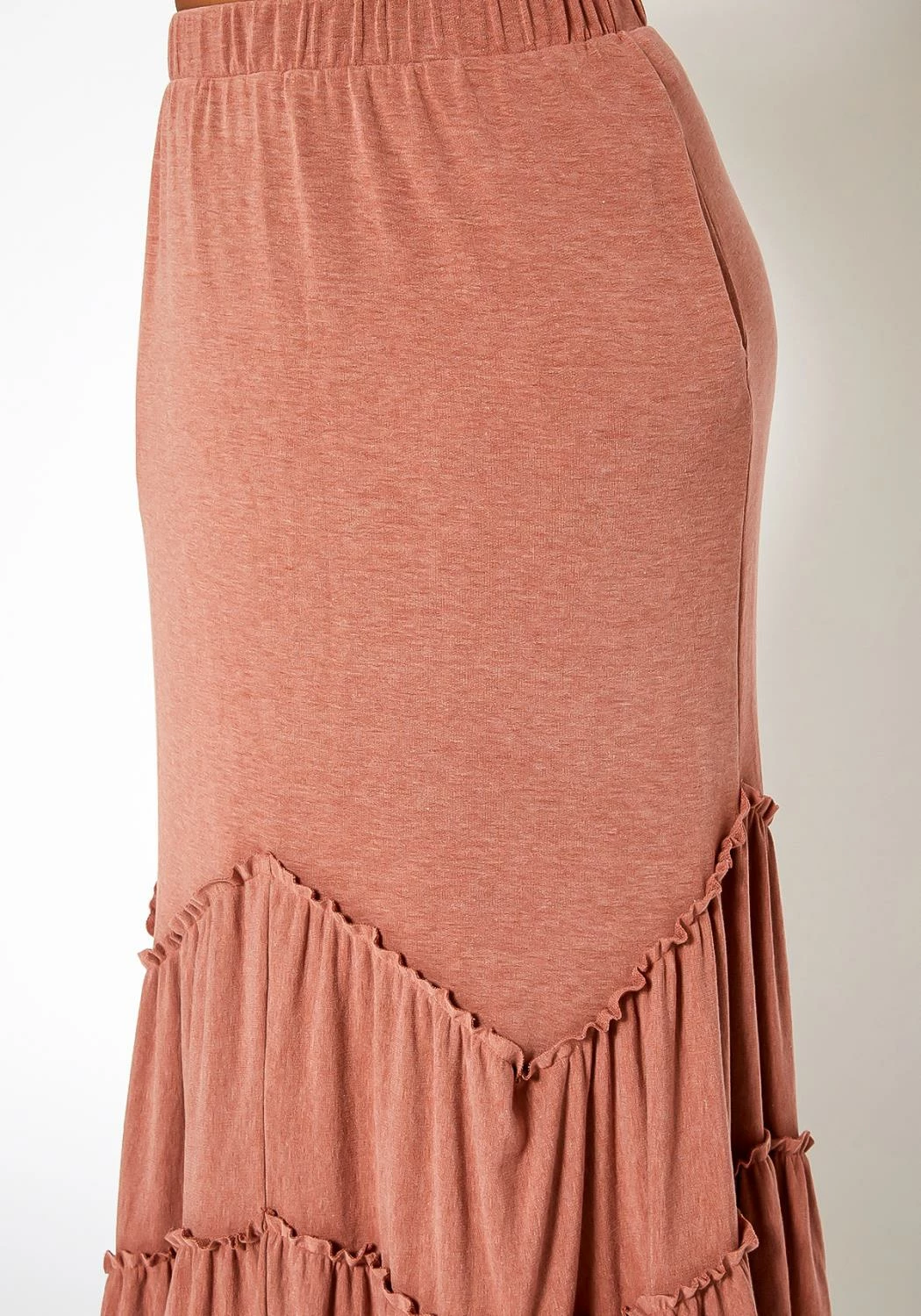 Asoph Plus Size Ruffle Trim Knit Maxi Skirt 5 Asoph Plus Size Ruffle Trim Knit Maxi Skirt - Image 5