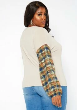 Asoph Plus Size Plaid Print Sweatshirt -Asoph Sales Shop 2018207 120 3
