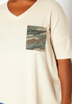 Asoph Plus Size Camo Pocket Hem T Shirt -Asoph Sales Shop 2018208 319 4