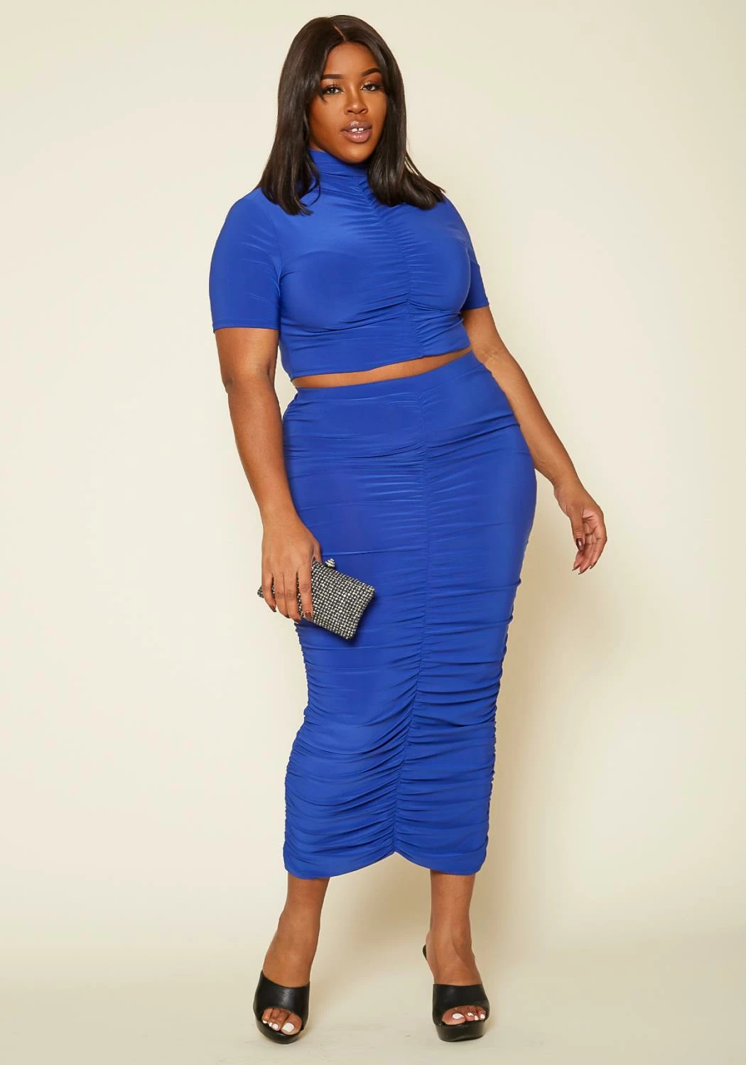 Asoph Plus Size Ruched Design Two Piece Set 2 Asoph Plus Size Ruched Design Two Piece Set - Image 2