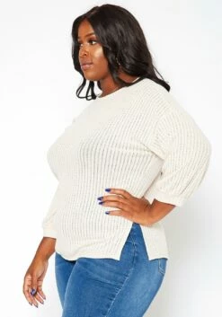 Asoph Plus Size Waffle Knit Open Back Sweater -Asoph Sales Shop 2018421 319 2