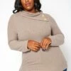 Asoph Plus Size Asymmetric Cowl Neck Sweater