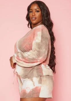 Plus Size Subtle Tie Dye Two Piece Set -Asoph Sales Shop 2018487 386 8