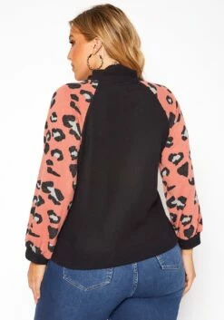Asoph Plus Size Leopard Print Waffle Knit Sweater -Asoph Sales Shop 2018506 001 3