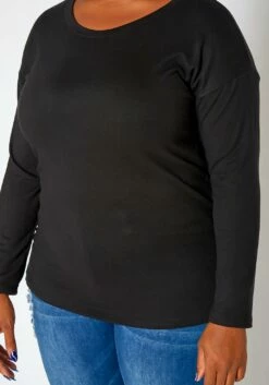 Asoph Plus Size Casual Crew Neck Long Sleeve Top -Asoph Sales Shop 2018621 001 4