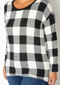 Asoph Plus Size Plaid Print Long Sleeve Top -Asoph Sales Shop 2018622 002 4