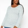 Asoph Plus Size Casual Knit Long Sleeve Top
