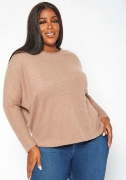 Plus Size Solid Waffle Knit Sweater -Asoph Sales Shop 2018630 190 1