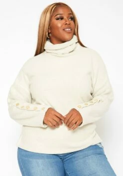 Plus Size Turtleneck Knit Sweater