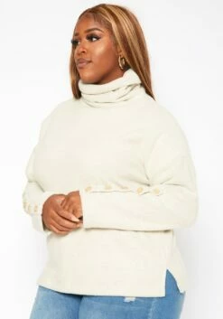 Plus Size Turtleneck Knit Sweater -Asoph Sales Shop 2018694 204 2