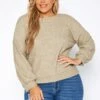 Plus Size Open Back Knit Sweater