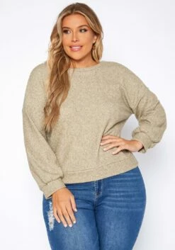 Plus Size Open Back Knit Sweater