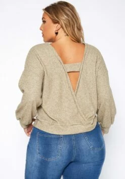 Plus Size Open Back Knit Sweater -Asoph Sales Shop 2019032 125 3