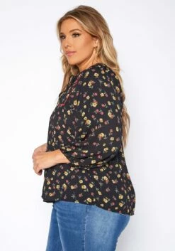 Plus Size Vintage Floral Print Blouse -Asoph Sales Shop 2019035 001 2
