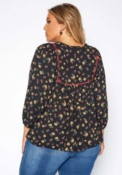 Plus Size Vintage Floral Print Blouse -Asoph Sales Shop 2019035 001 3