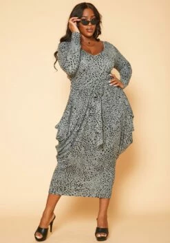 [Special Price] Plus Size Tie Dye Harem Midi Dress