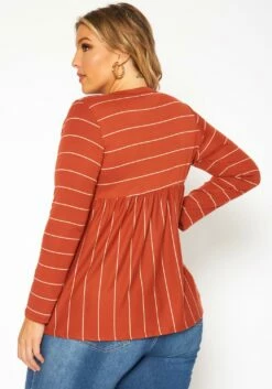 Plus Size Striped Print Flare Top -Asoph Sales Shop 2019204 120 3