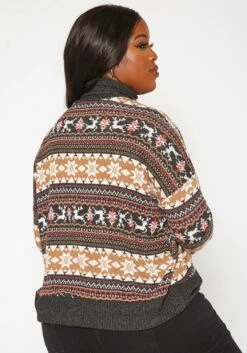 Plus Size Reindeer Print Turtleneck Sweater -Asoph Sales Shop 2019207 106 3