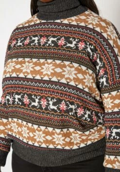 Plus Size Reindeer Print Turtleneck Sweater -Asoph Sales Shop 2019207 106 4