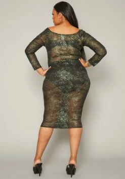 Plus Size Leopard Print Mesh Bodycon Dress -Asoph Sales Shop 2019252 125 3