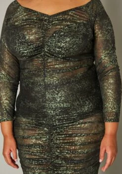 Plus Size Leopard Print Mesh Bodycon Dress -Asoph Sales Shop 2019252 125 4