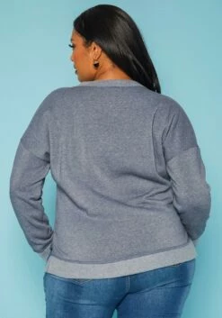 Plus Size Casual V Neck Long Sleeve Top -Asoph Sales Shop 2019282 117 3