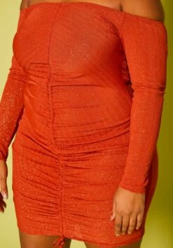 Plus Size Shimmer Drawstring Hem Bodycon Mini Dress -Asoph Sales Shop 2019321 001 4