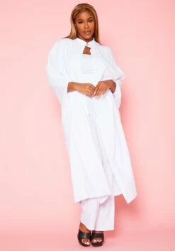 Plus Size Open Front Maxi Blouse & Pants Set -Asoph Sales Shop 2019328 002 2