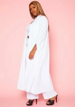 Plus Size Open Front Maxi Blouse & Pants Set -Asoph Sales Shop 2019328 002 4