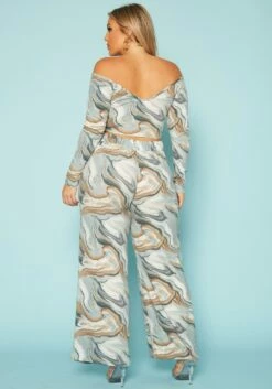 Plus Size Multi Print Crop Top & Flare Pants Set -Asoph Sales Shop 2019616 006 3