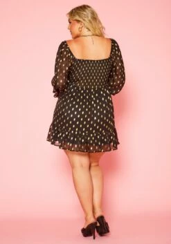 Plus Size Polka Dot Off Shoulder Mini Dress -Asoph Sales Shop 2019775 002 3