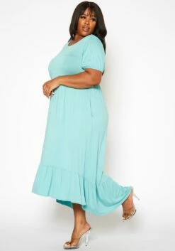 Plus Size Short Sleeve Flare Maxi Dress -Asoph Sales Shop 2019976 003 3