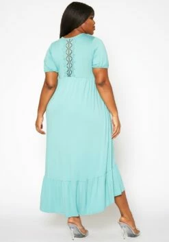 Plus Size Short Sleeve Flare Maxi Dress -Asoph Sales Shop 2019976 003 4