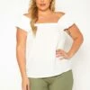 Plus Size Short Sleeve Linen Top