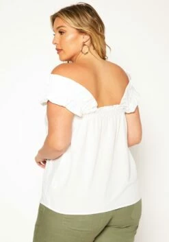 Plus Size Short Sleeve Linen Top -Asoph Sales Shop 2019986 002 3