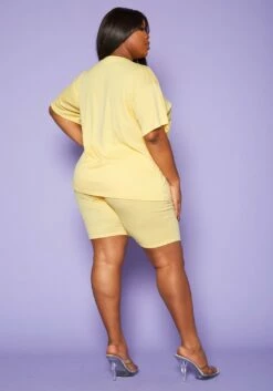 Plus Size Tee Shirt & Biker Shorts Set -Asoph Sales Shop 2020290 003 4