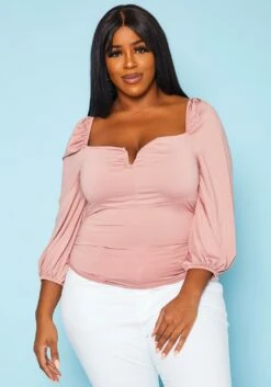 Plus Size Square Neck Top
